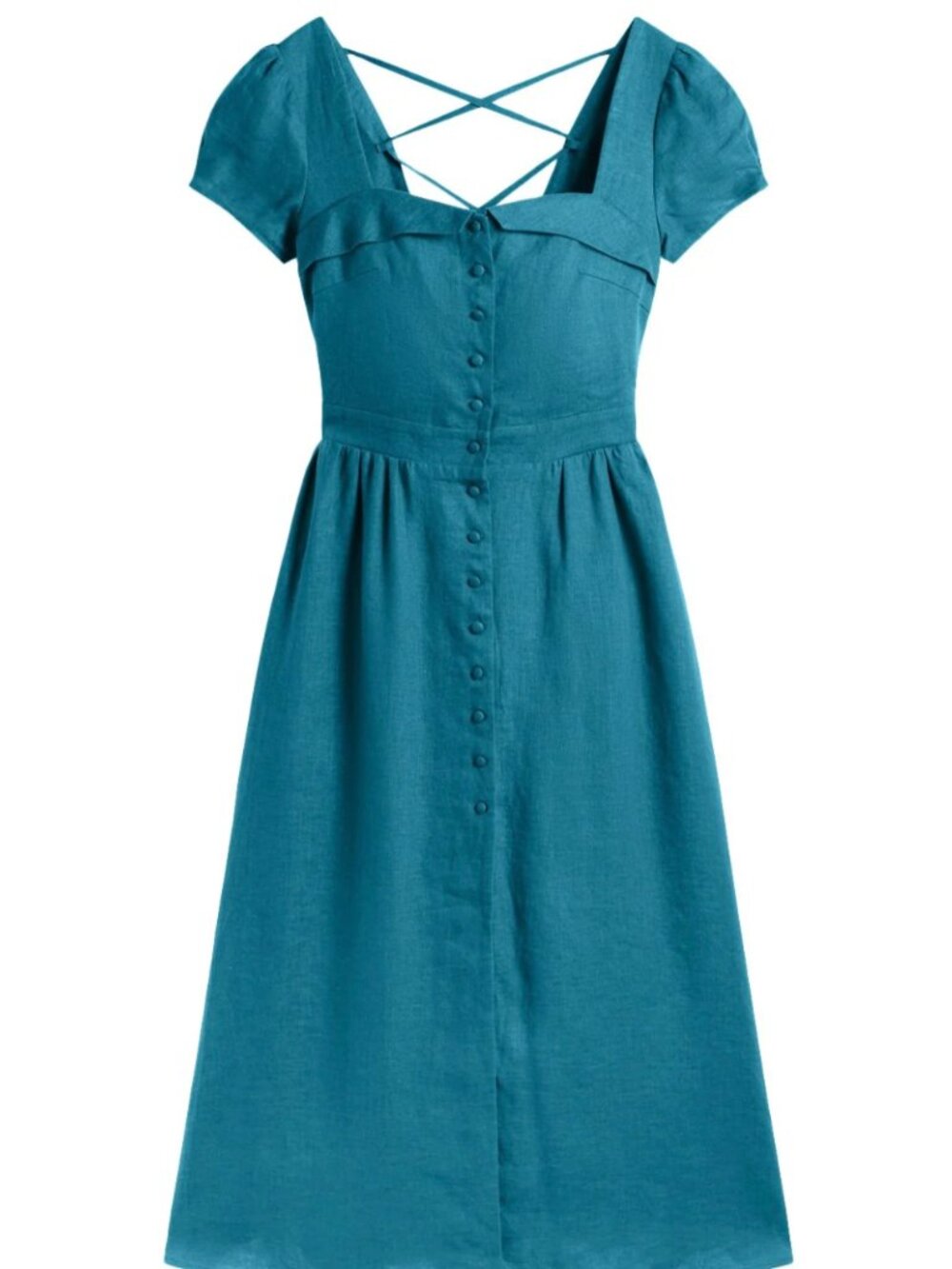 Gaâla Paris Turquoise Estelle Button Down Dress NWT FR38 or US6